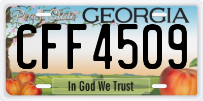 GA license plate CFF4509