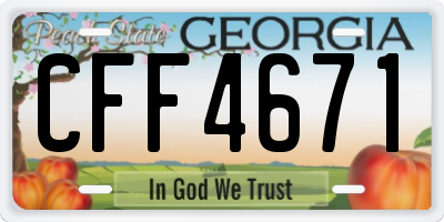 GA license plate CFF4671