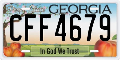 GA license plate CFF4679