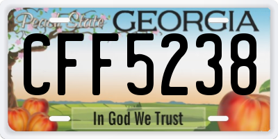 GA license plate CFF5238