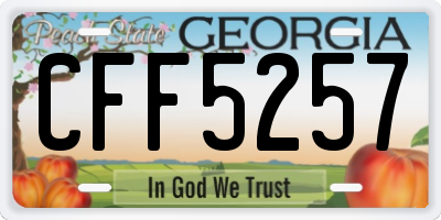 GA license plate CFF5257