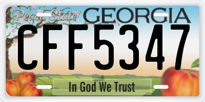 GA license plate CFF5347