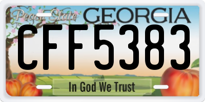 GA license plate CFF5383