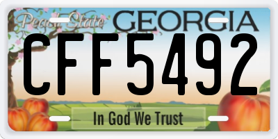 GA license plate CFF5492