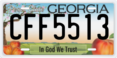 GA license plate CFF5513