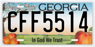 GA license plate CFF5514