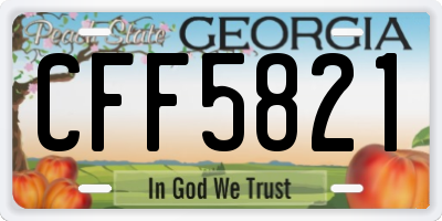 GA license plate CFF5821