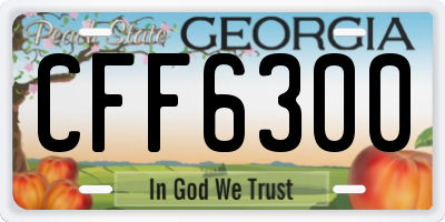 GA license plate CFF6300
