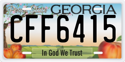 GA license plate CFF6415