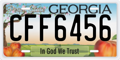 GA license plate CFF6456