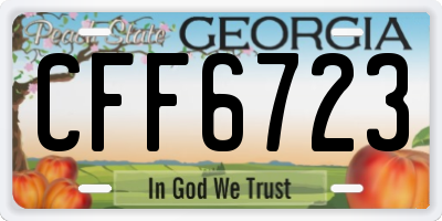 GA license plate CFF6723