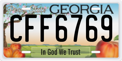 GA license plate CFF6769