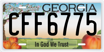 GA license plate CFF6775