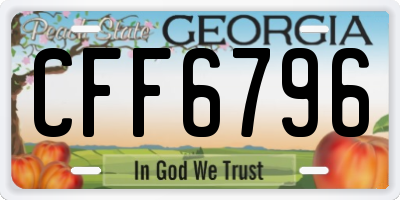 GA license plate CFF6796