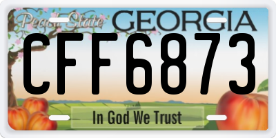 GA license plate CFF6873