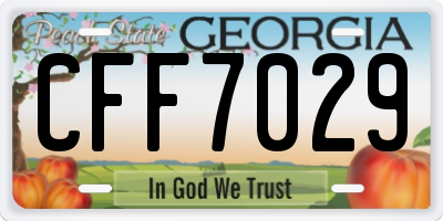 GA license plate CFF7029