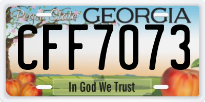 GA license plate CFF7073
