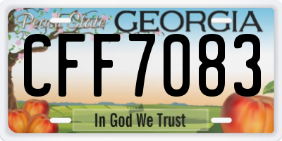 GA license plate CFF7083