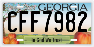 GA license plate CFF7982