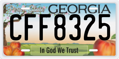 GA license plate CFF8325