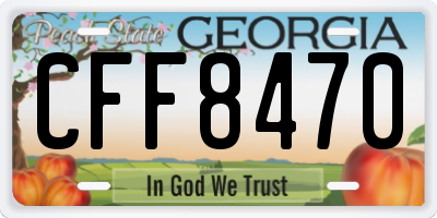 GA license plate CFF8470