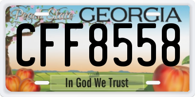 GA license plate CFF8558