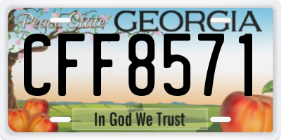 GA license plate CFF8571