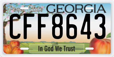 GA license plate CFF8643