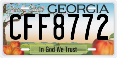 GA license plate CFF8772