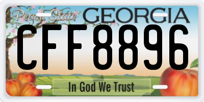 GA license plate CFF8896