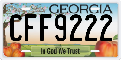 GA license plate CFF9222