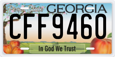 GA license plate CFF9460