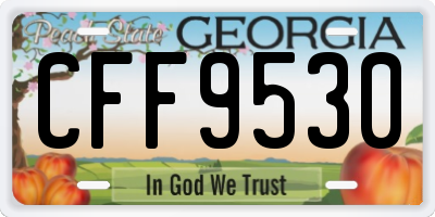 GA license plate CFF9530