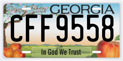 GA license plate CFF9558