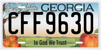GA license plate CFF9630
