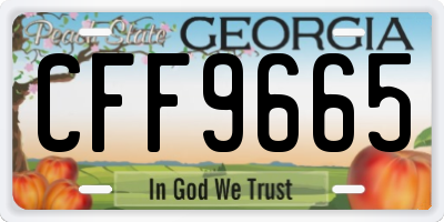 GA license plate CFF9665