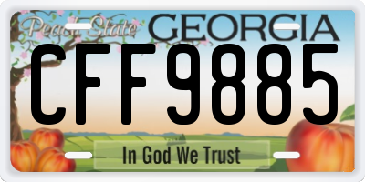 GA license plate CFF9885