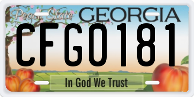 GA license plate CFG0181