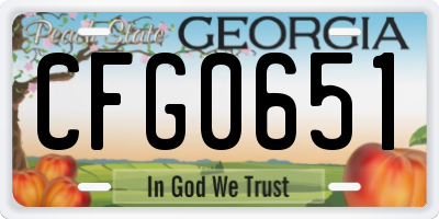 GA license plate CFG0651