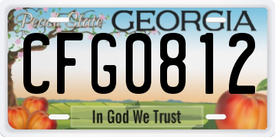 GA license plate CFG0812