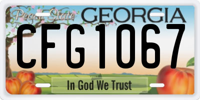 GA license plate CFG1067