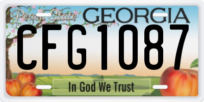 GA license plate CFG1087