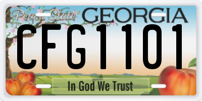 GA license plate CFG1101