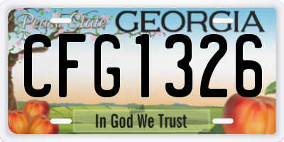 GA license plate CFG1326