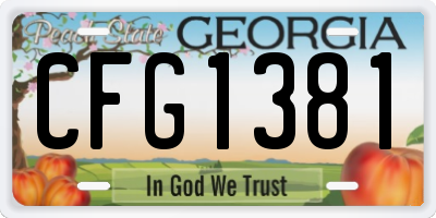 GA license plate CFG1381