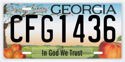 GA license plate CFG1436
