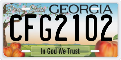 GA license plate CFG2102