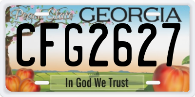 GA license plate CFG2627