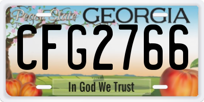 GA license plate CFG2766