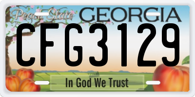 GA license plate CFG3129